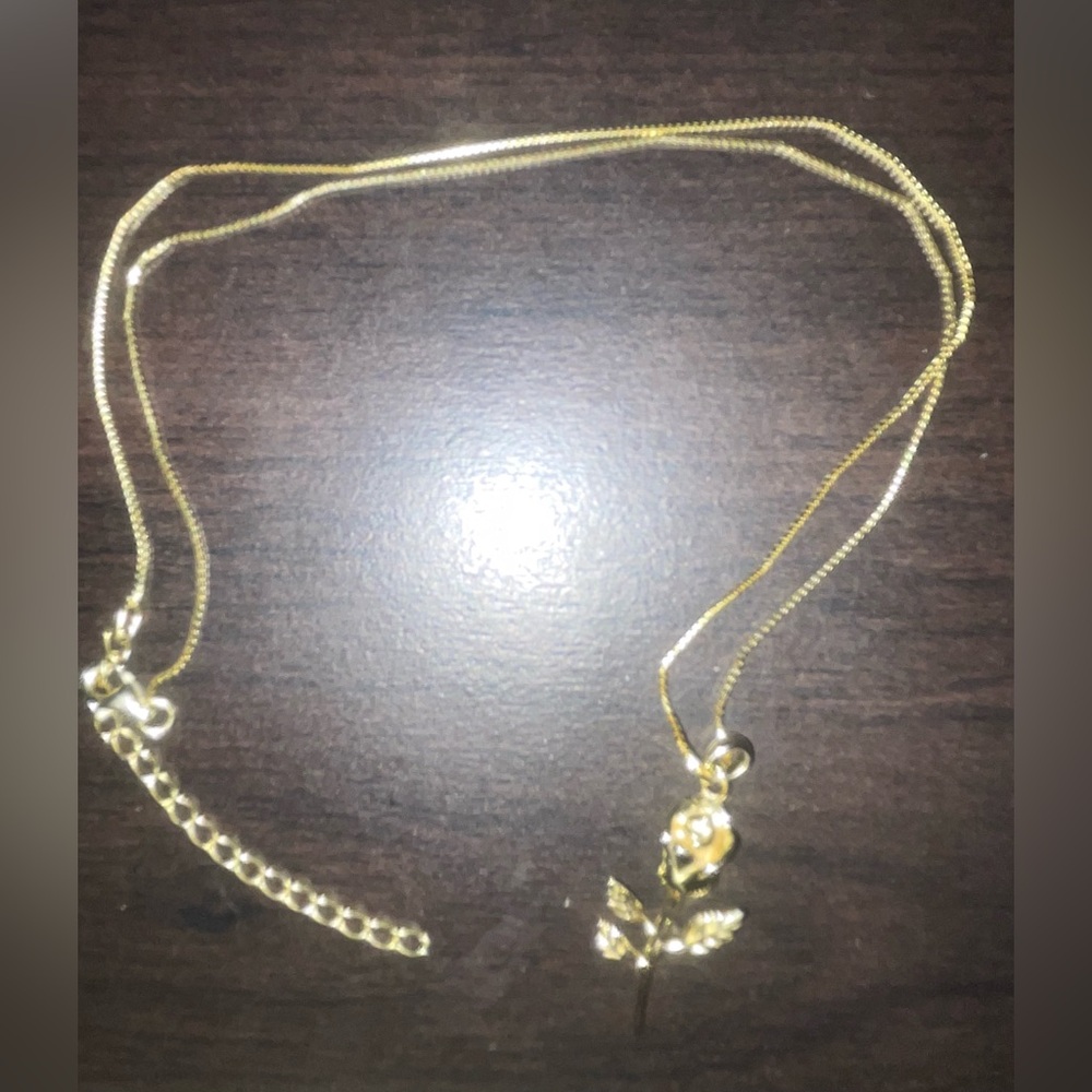 18k gold vermeil over 925 high quality sterling silver rose necklace. NWOT. - Picture 6 of 6